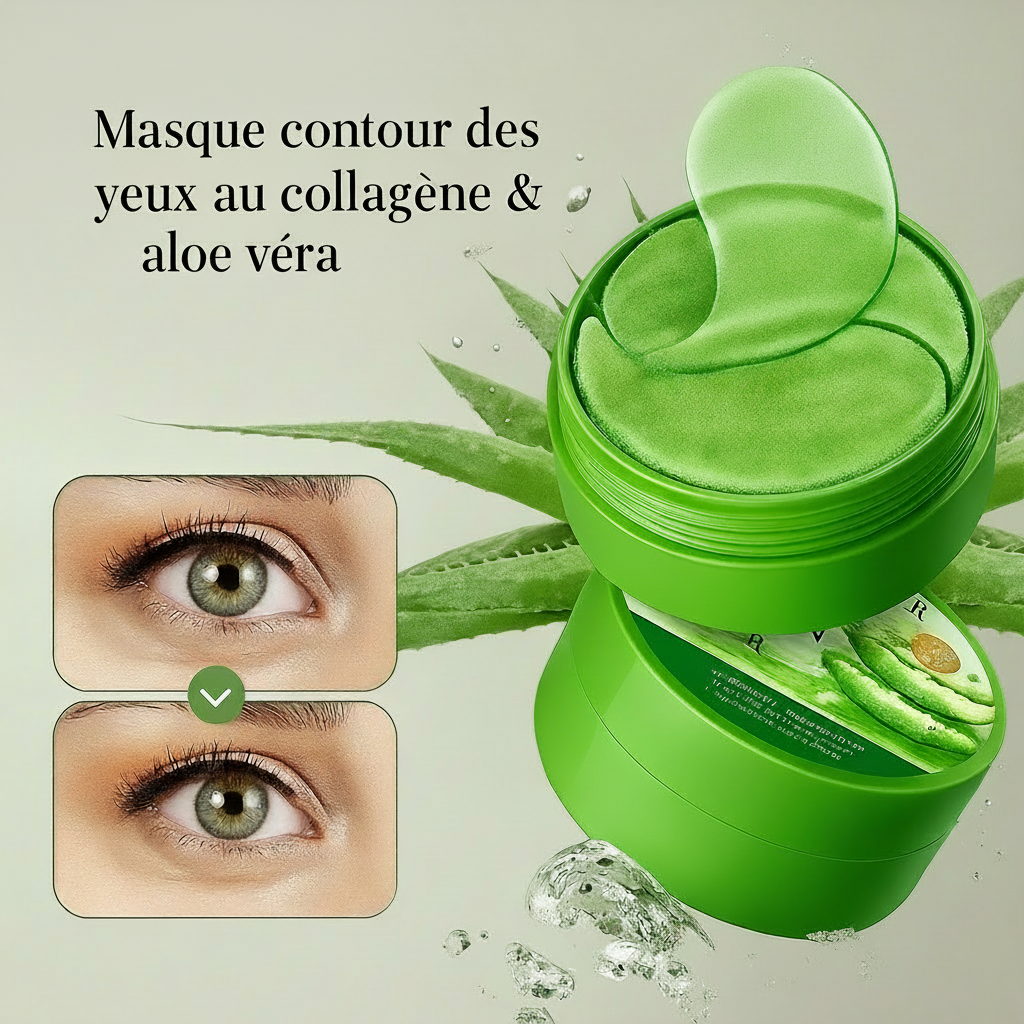 Masque contour des Yeux - Éclat & Hydratation – Collagène & Aloe Vera.