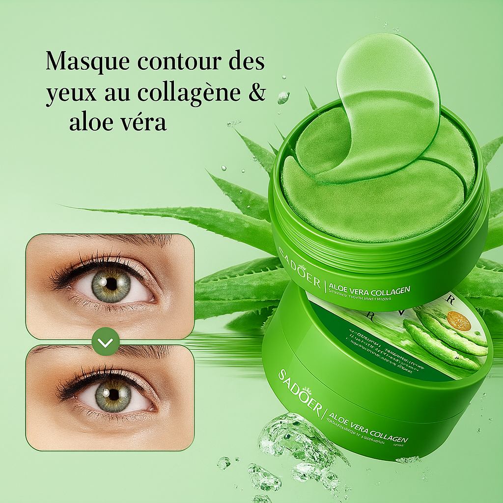 Masque contour des Yeux - Éclat & Hydratation – Collagène & Aloe Vera.